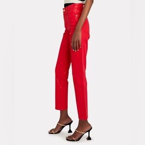 ND-006 FRAME Le Sylvie Coated Straight-Leg Jeans